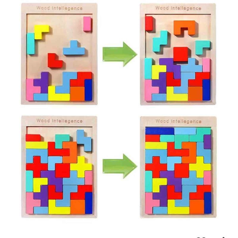 30-Piece Wooden Tangram Puzzle - Image 2