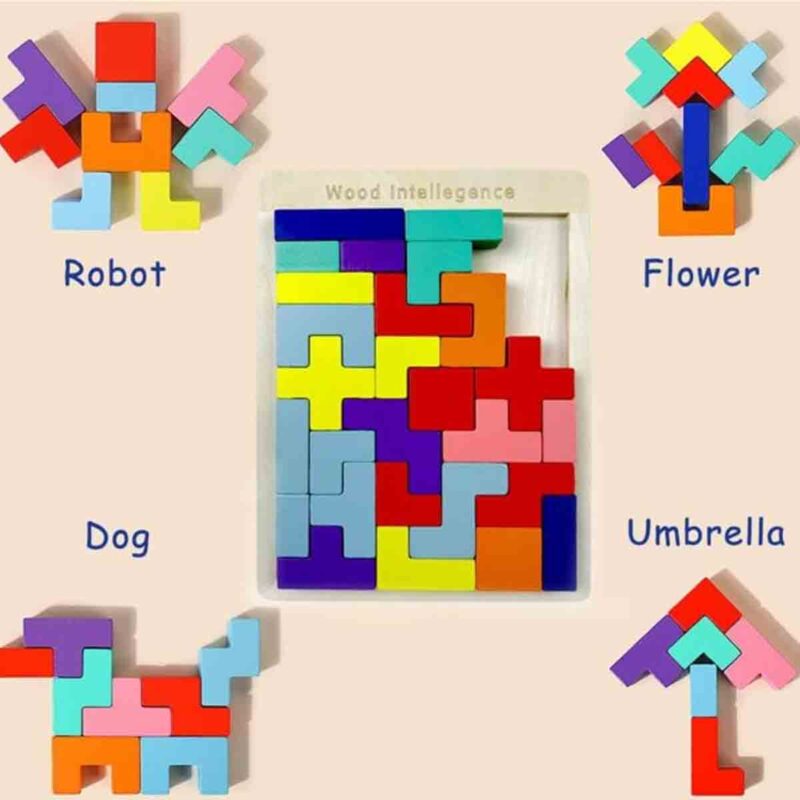 30-Piece Wooden Tangram Puzzle - Image 3
