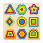 Wooden Multilayer Geometric Shape Puzzle Board