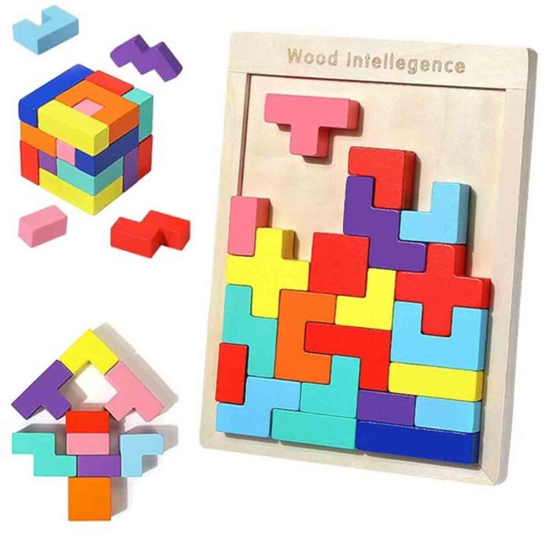 30-Piece Wooden Tangram Puzzle - Image 5
